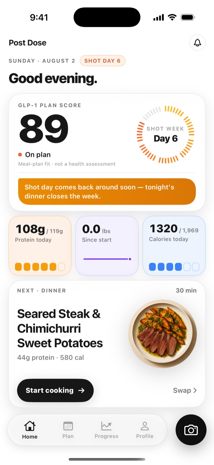 Post Dose home screen